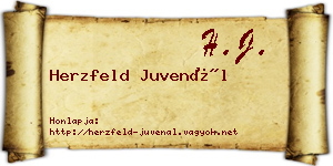 Herzfeld Juvenál névjegykártya
